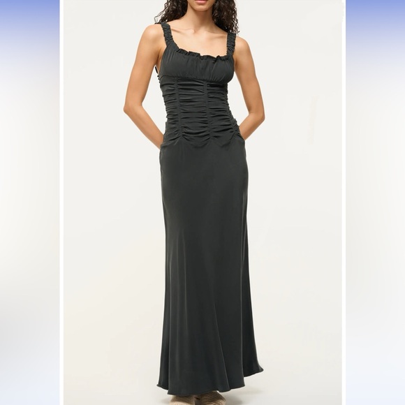 New STAUD Nic Silk Maxi Dress - Picture 1 of 7